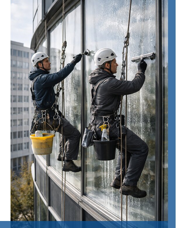 Мойка панорамных окон в Добрянке от 354 р. заказать у ВЫСОТНИК-Дбр