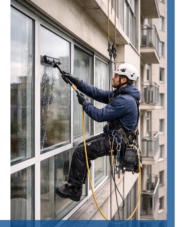 Мойка балконного остекления в Добрянке от 3536 р. | ВЫСОТНИК-Дбр