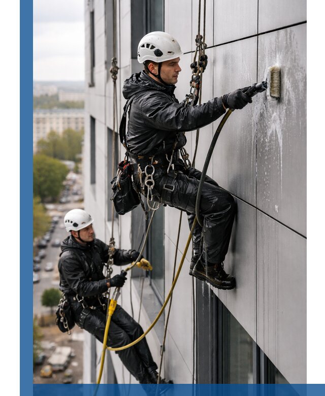 Профессиональная мойка фасада из композита в Добрянке
