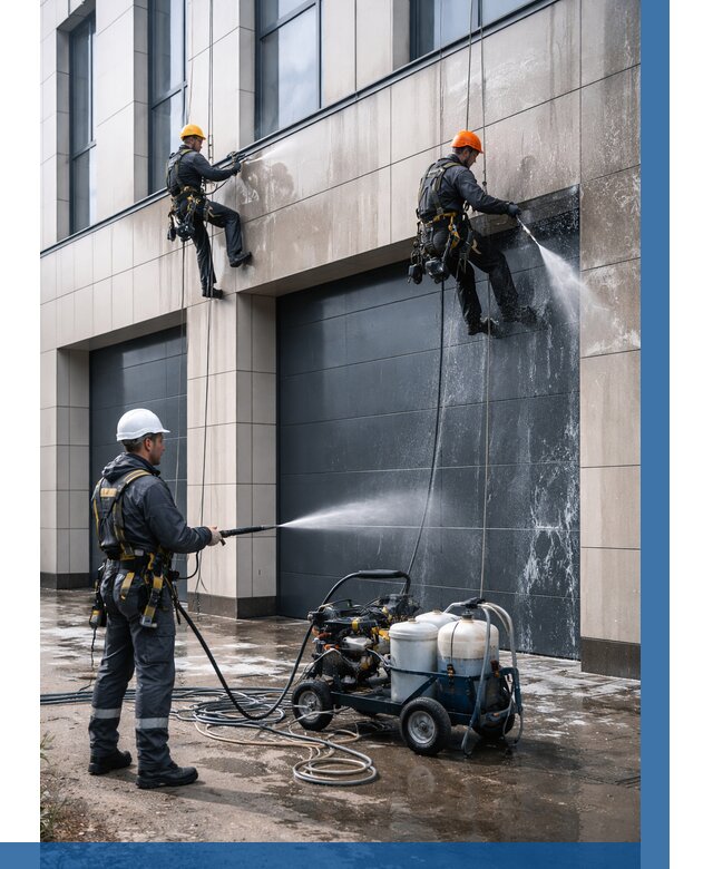 Послестроительная мойка фасада в Добрянке от 303 р. | ВЫСОТНИК-Дбр