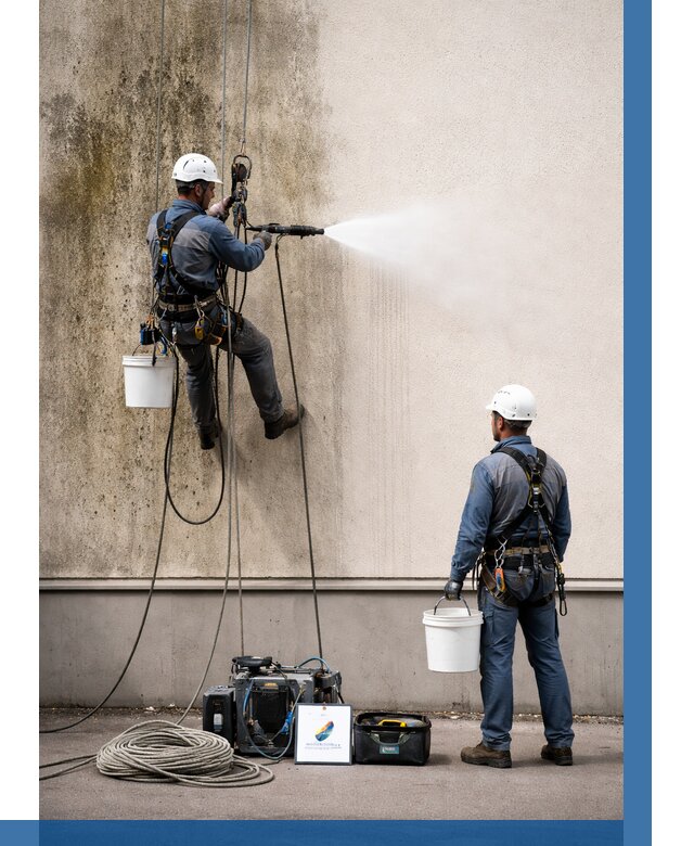 Очистка фасада от плесени в Добрянке от 303 р. | ВЫСОТНИК-Дбр