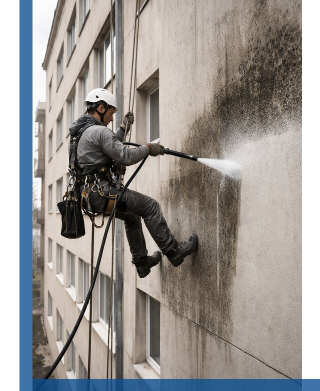 Профессиональная очистка фасадов от плесени в Добрянке