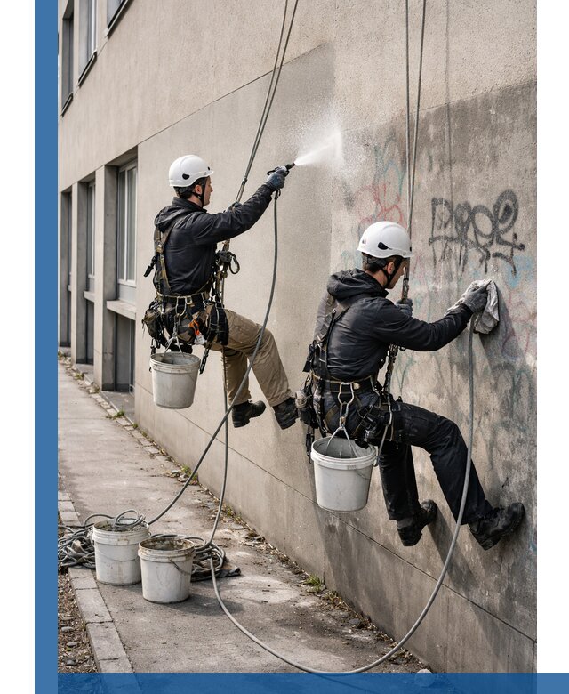 Антиграффити покрытие фасада с защитой от надписей в Добрянке