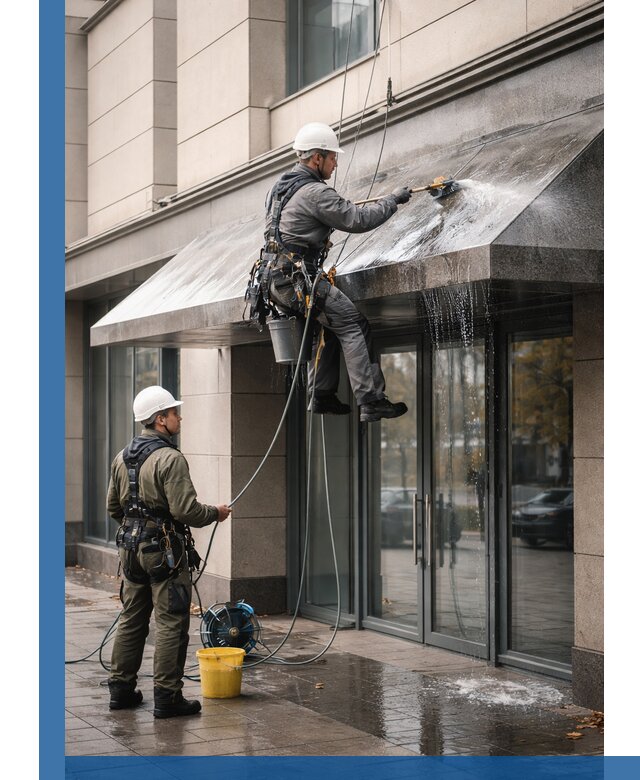 Профессиональная мойка козырьков и навесов в Добрянке