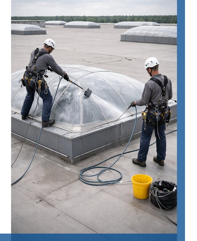 Мойка зенитных фонарей в Добрянке, заказать от 4546 р. | ВЫСОТНИК-Дбр