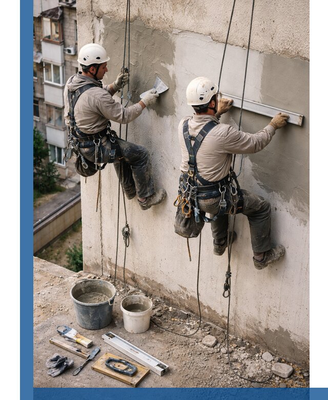 Комплексный ремонт штукатурного фасада с гарантией в Добрянке