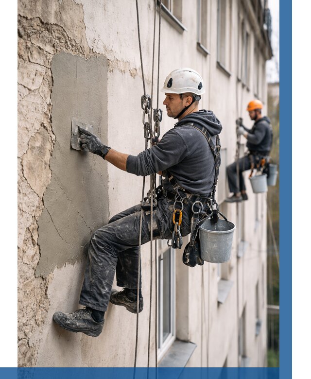 Восстановление штукатурки фасада в Добрянке от 1212 р. | ВЫСОТНИК-Дбр