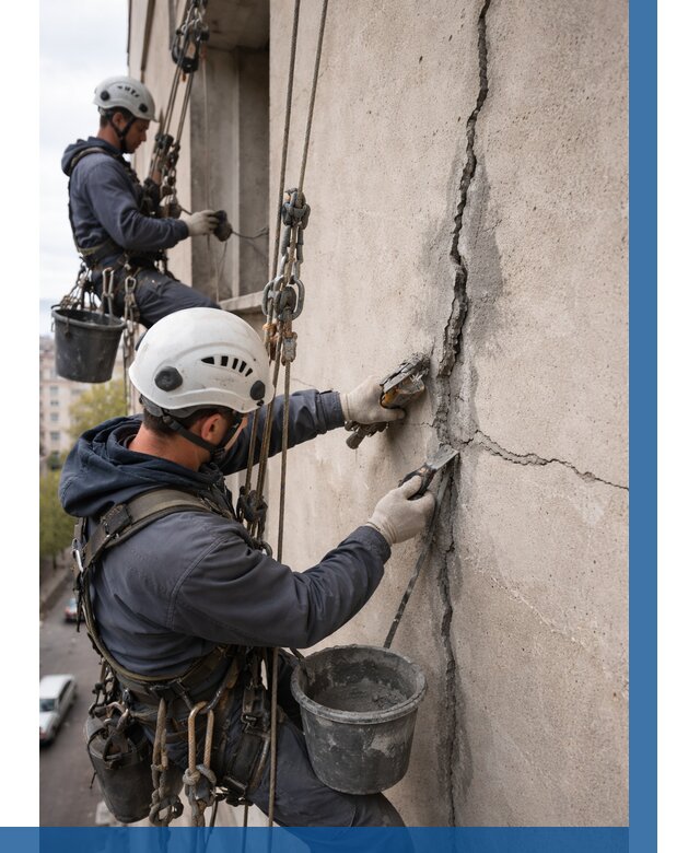 Заделка трещин на фасаде в Добрянке от 909 р. | ВЫСОТНИК-Дбр