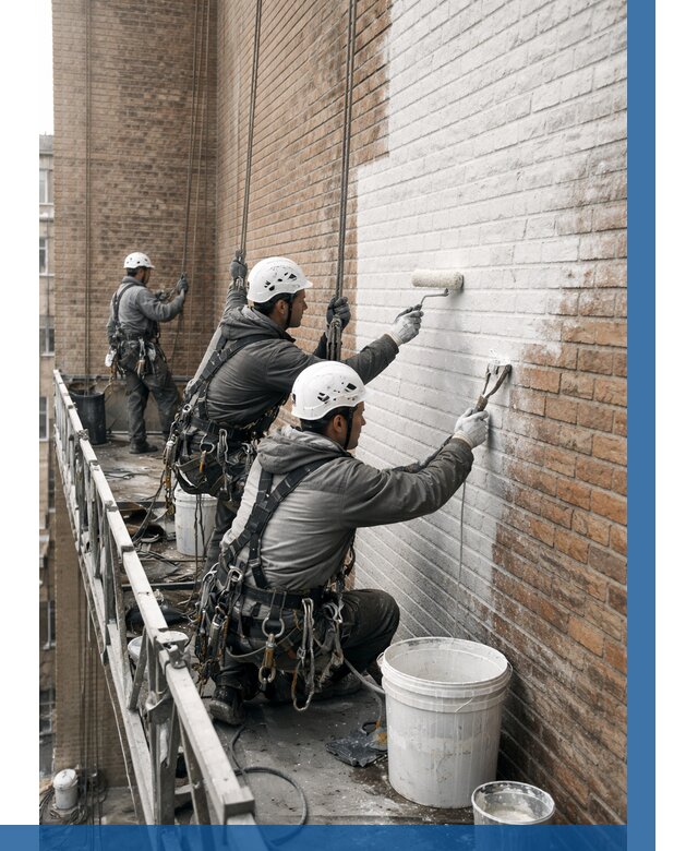 Покраска кирпичного фасада в Добрянке от 354 р. | ВЫСОТНИК-Дбр