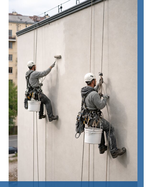 Покраска оштукатуренного фасада в Добрянке от 323 р. | ВЫСОТНИК-Дбр