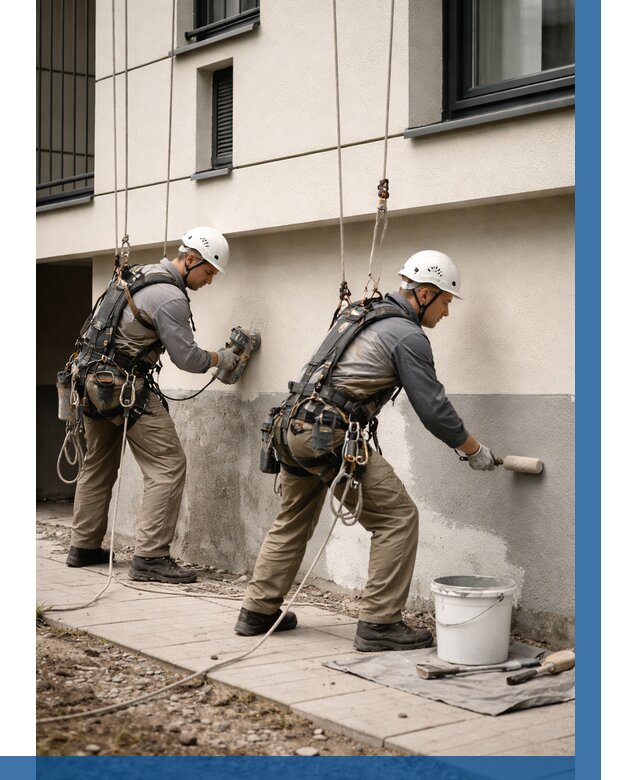 Окраска цоколя здания в Добрянке от 455 р. под ключ | ВЫСОТНИК-Дбр