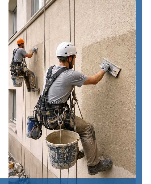 Декоративная штукатурка фасада в Добрянке от 1212 р. | ВЫСОТНИК-Дбр