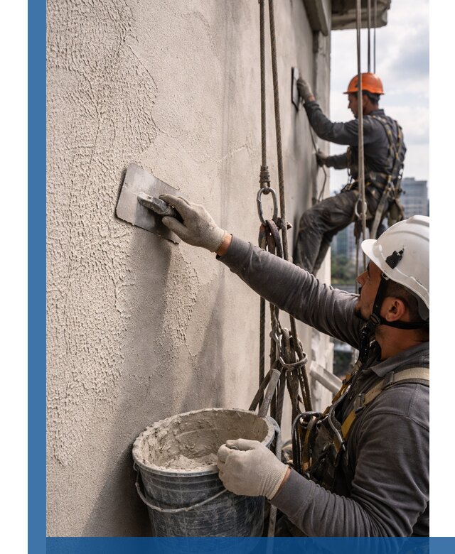Декоративная штукатурка фасада с утеплением и защитой в Добрянке