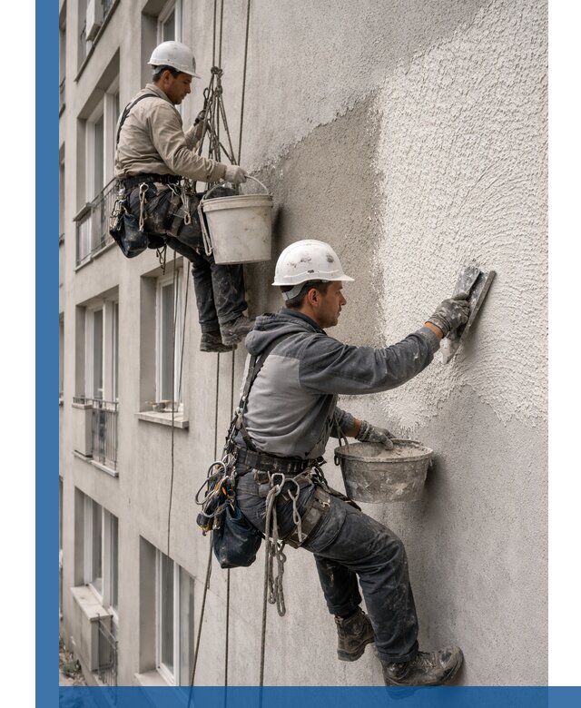 Нанесение декоративной штукатурки короед на фасад в Добрянке