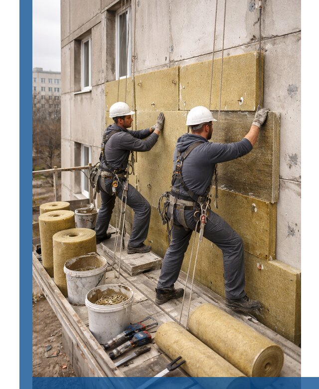 Утепление фасада минватой в Добрянке под ключ с гарантией