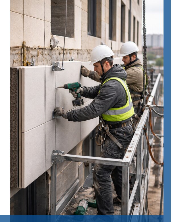 Монтаж фасадных термопанелей в Добрянке от 1515 р. | ВЫСОТНИК-Дбр