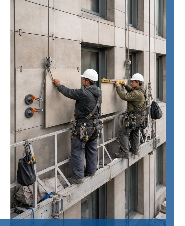 Монтаж керамогранита на фасад в Добрянке от 2526 р. | ВЫСОТНИК-Дбр