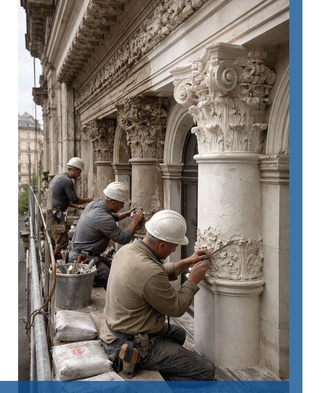 Реставрация фасадной лепнины в Добрянке от 2526 р. | ВЫСОТНИК-Дбр