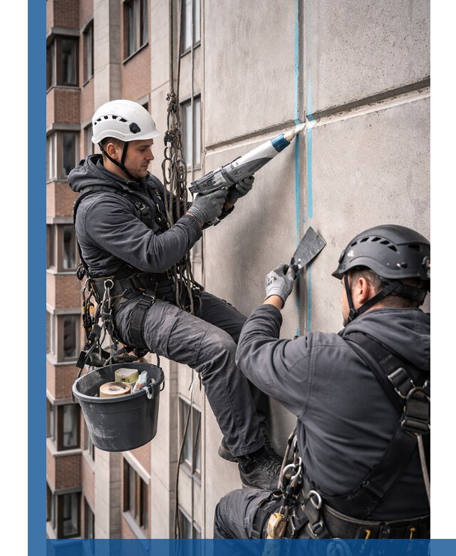 Вторичная герметизация швов фасада и кровли в Добрянке