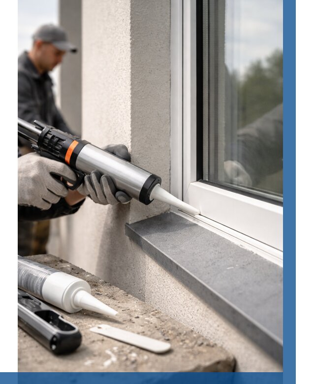 Герметизация монтажных швов окон в Добрянке от 657 р. | ВЫСОТНИК-Дбр