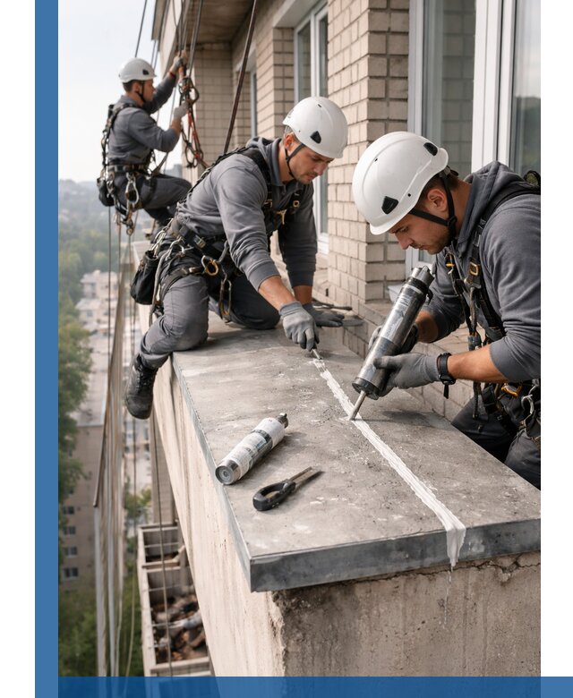 Герметизация балконного козырька в Добрянке профессионально