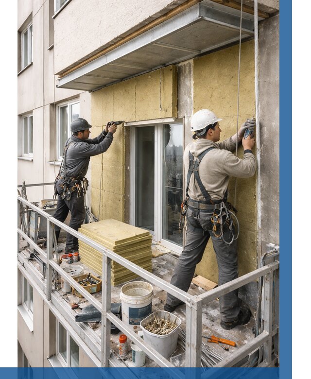 Утепление балкона снаружи в Добрянке от 1616 р. под ключ ВЫСОТНИК-Дбр