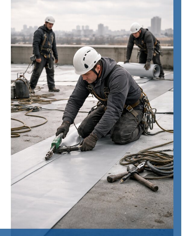 Ремонт мембранной кровли в Добрянке от 1818 р./м2 | ВЫСОТНИК-Дбр