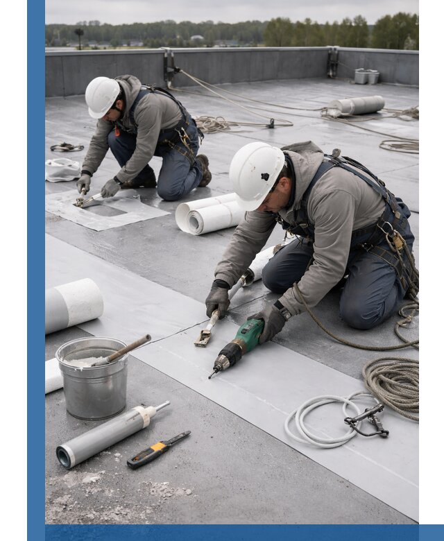 Ремонт мембранной кровли в Добрянке качественно и с гарантией