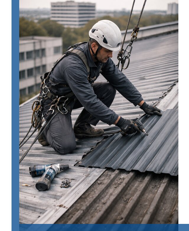 Ремонт профнастила на кровле в Добрянке, работы под ключ