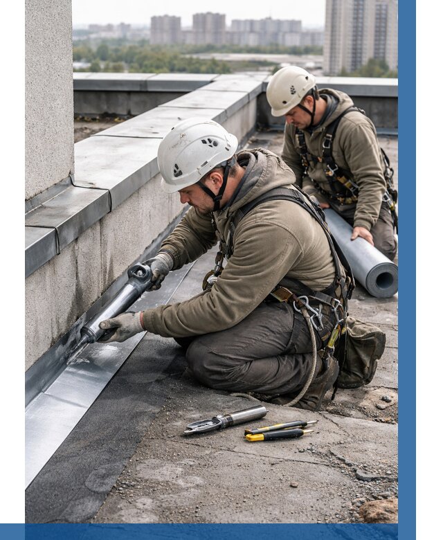 Ремонт кровельных примыканий в Добрянке от 1212 р. | ВЫСОТНИК-Дбр