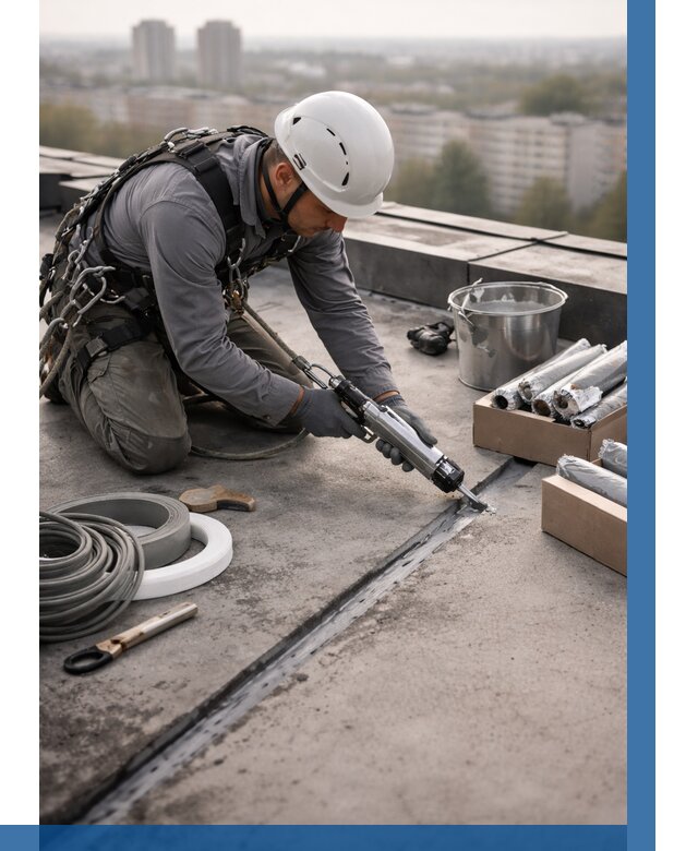 Герметизация швов кровли в Добрянке от 455 р./м2 | ВЫСОТНИК-Дбр