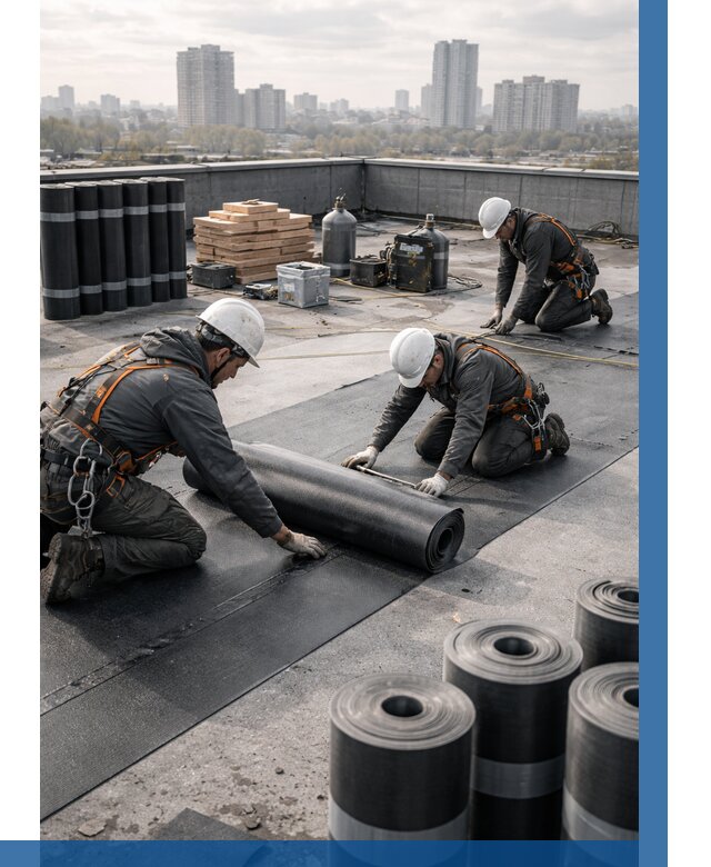 Монтаж мягкой кровли под ключ в Добрянке от 455 р. | ВЫСОТНИК-Дбр