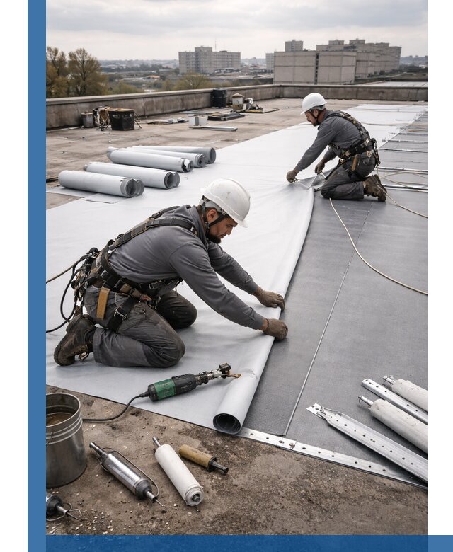 Монтаж мембранной кровли в Добрянке для промышленных зданий