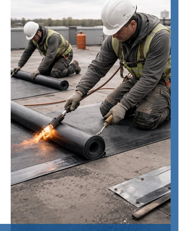 Монтаж наплавляемой кровли в Добрянке от 859 р. — ВЫСОТНИК-Дбр