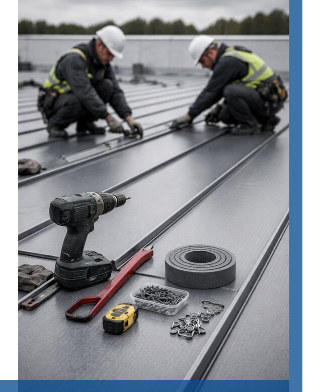 Монтаж фальцевой кровли в Добрянке от 1818 р. | ВЫСОТНИК-Дбр