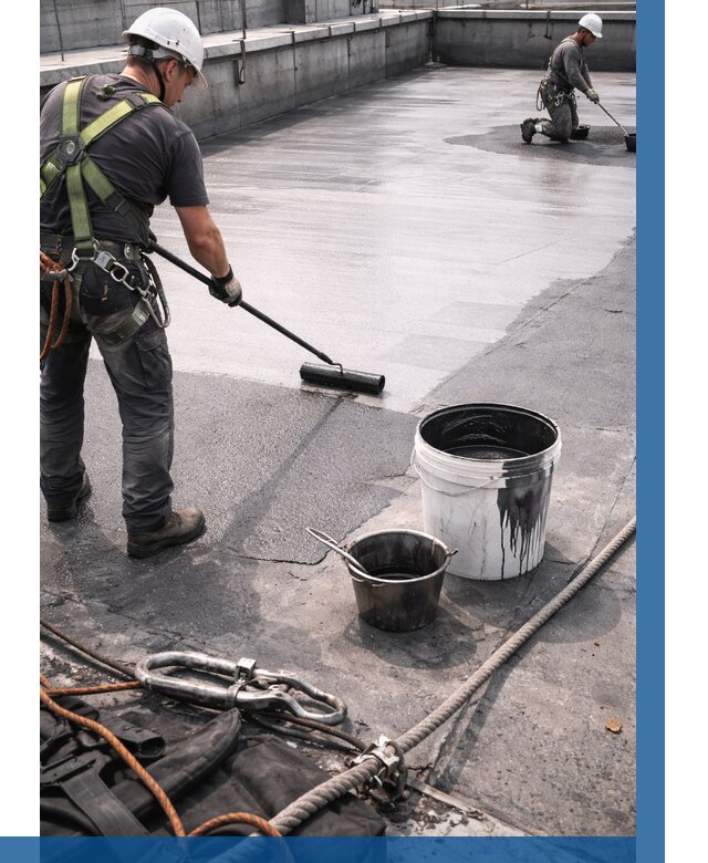 Гидроизоляция кровли жидкой резиной в Добрянке от 505 р. | ВЫСОТНИК-Дбр