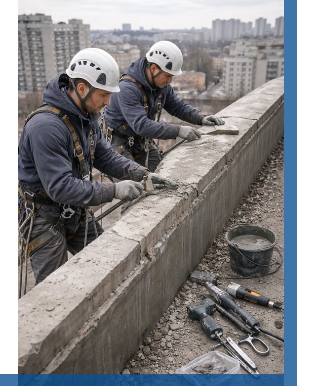 Ремонт парапета на кровле в Добрянке от 1515 р. | ВЫСОТНИК-Дбр