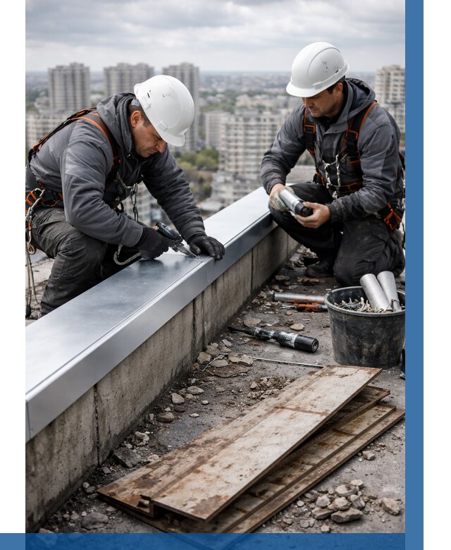 Замена парапетных крышек под ключ в Добрянке от 1212 р. | ВЫСОТНИК-Дбр