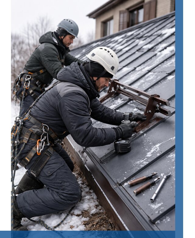 Монтаж снегозадержателей в Добрянке от 455 р. | ВЫСОТНИК-Дбр