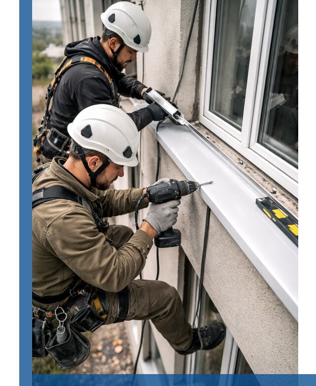 Профессиональный монтаж оконных отливов и отведения воды в Добрянке
