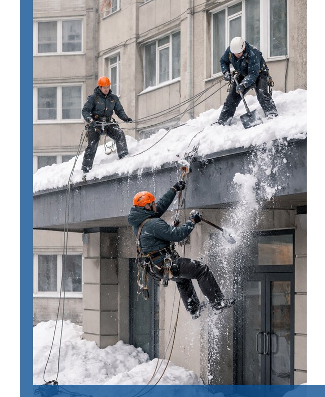 Безопасная очистка навесов от снега в Добрянке круглогодично