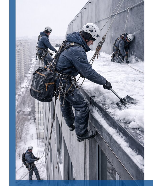 Абонентское обслуживание кровли зимой в Добрянке регулярный уход