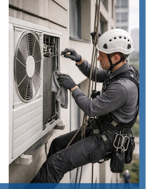 Обслуживание внешнего блока кондиционера в Добрянке от 2728 р.ВЫСОТНИК-Дбр