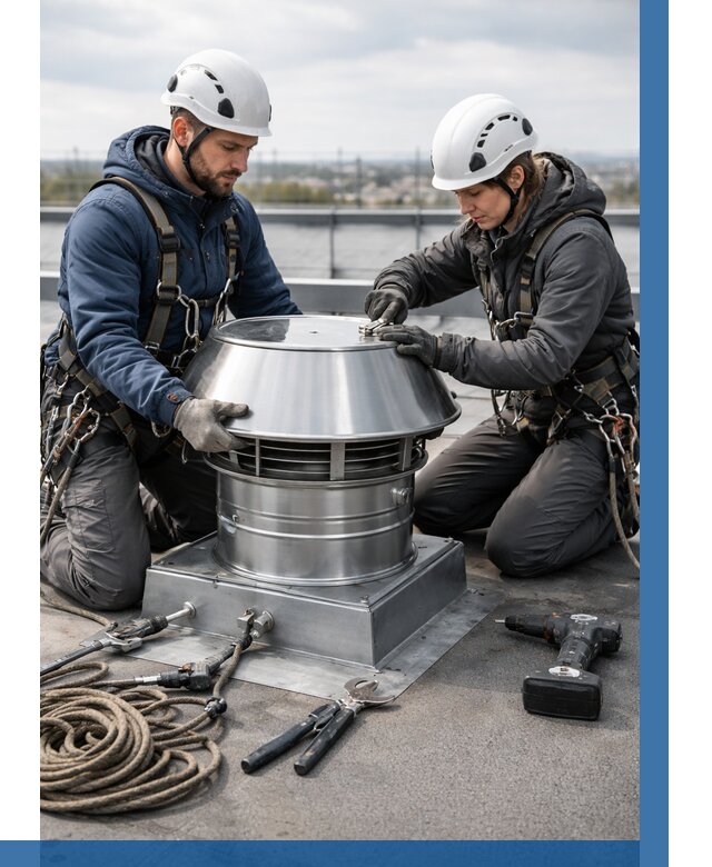 Установка дефлекторов на кровле в Добрянке от 4546 р. | ВЫСОТНИК-Дбр