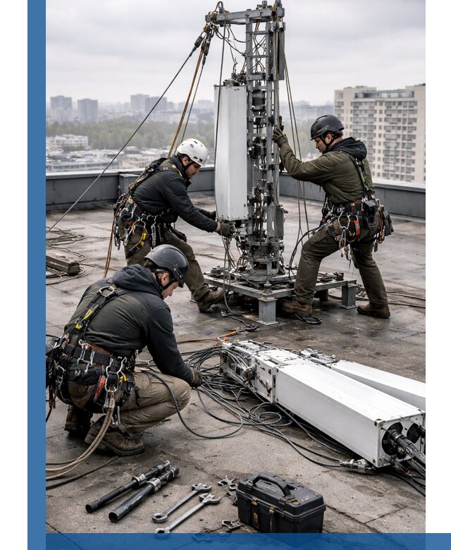 Демонтаж антенн на крыше зданий в Добрянке с гарантией