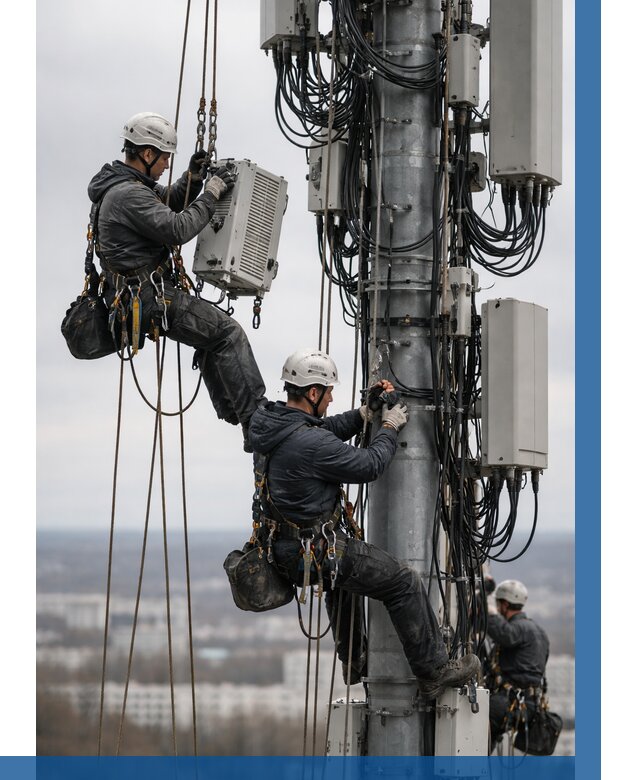 Монтаж оборудования связи на мачте в Добрянке от 7577 р. | ВЫСОТНИК-Дбр