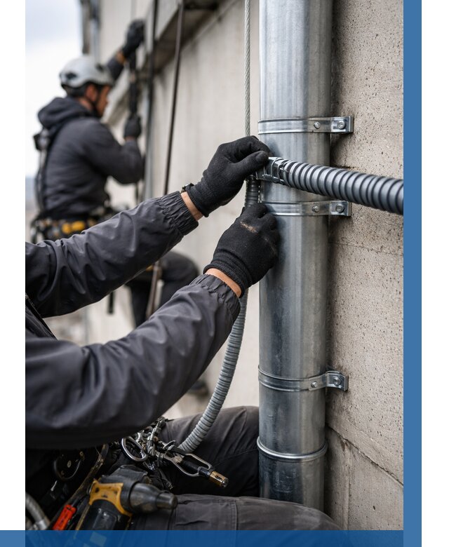 Монтаж гофры для кабеля в Добрянке от 303 р. | ВЫСОТНИК-Дбр