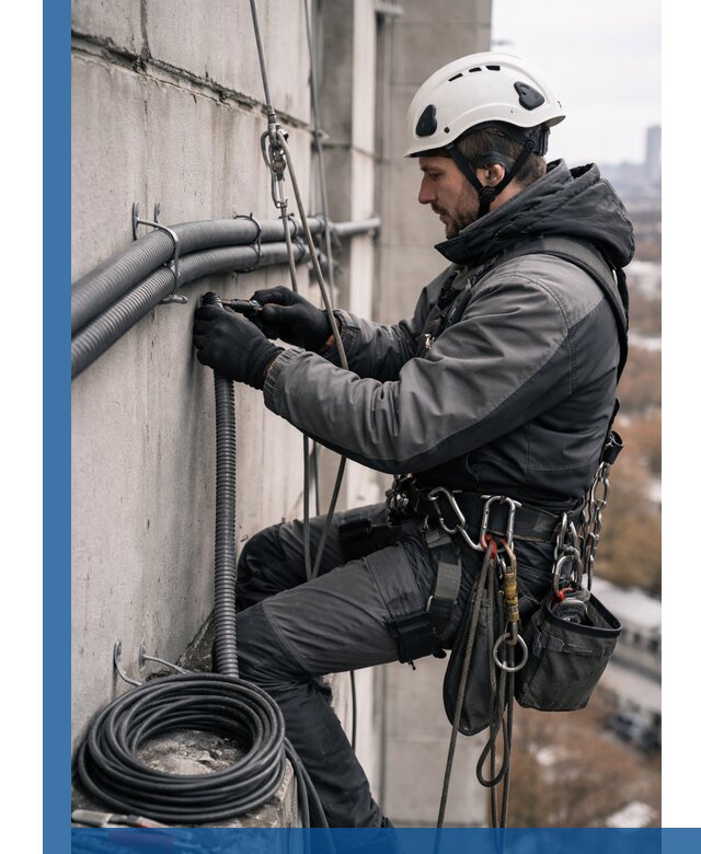 Профессиональный монтаж гофры для кабеля в Добрянке с гарантией