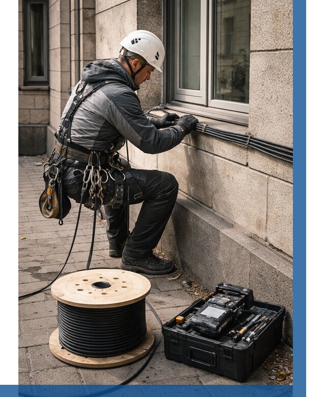 Прокладка оптоволоконного кабеля в Добрянке от 808 р. | ВЫСОТНИК-Дбр