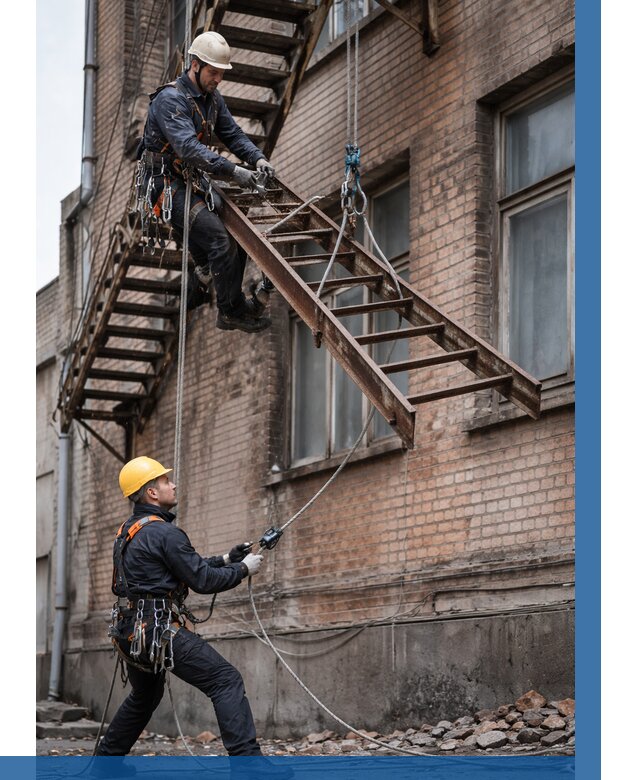 Демонтаж пожарной лестницы в Добрянке от 12122 р. | ВЫСОТНИК-Дбр